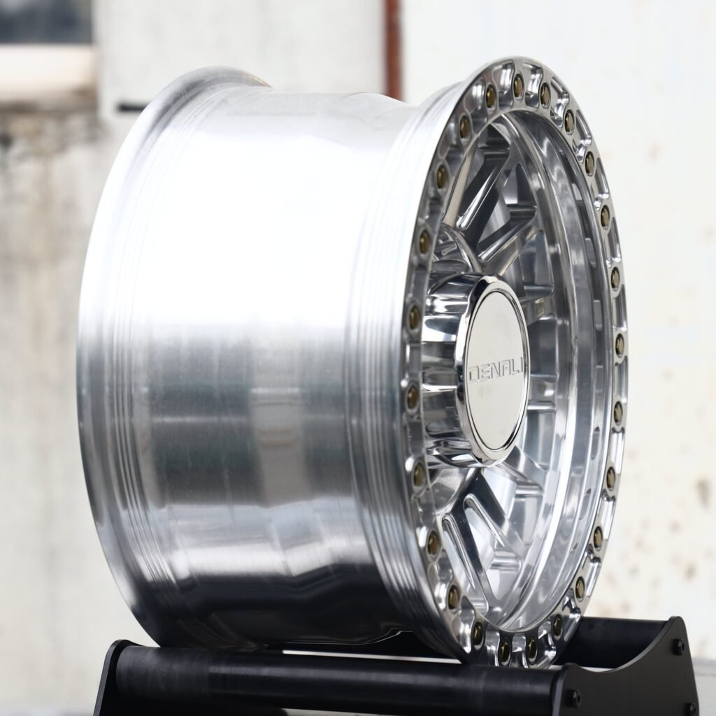 8x180 wheels – Mirror Polished 16-Spoke Beadlock (GMC OEM-Style), side view