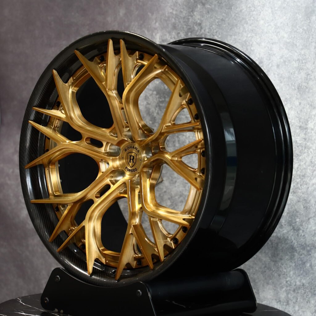 Gold 2-Piece Carbon Fibre Forged Wheels - Audi A6 / BMW 5 Series Fitment (5-Lug) view 3