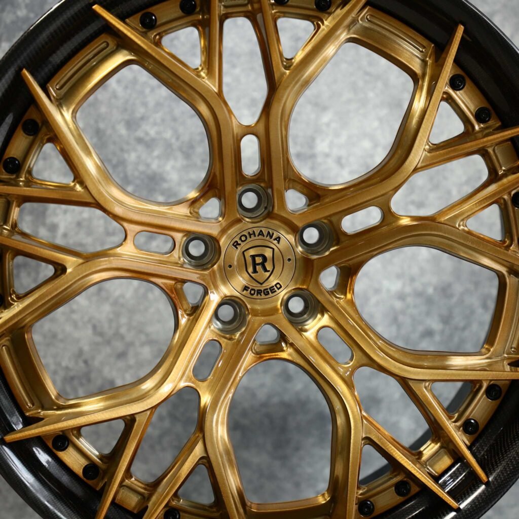 Gold 2-Piece Carbon Fibre Forged Wheels - Audi A6 / BMW 5 Series Fitment (5-Lug) view 4