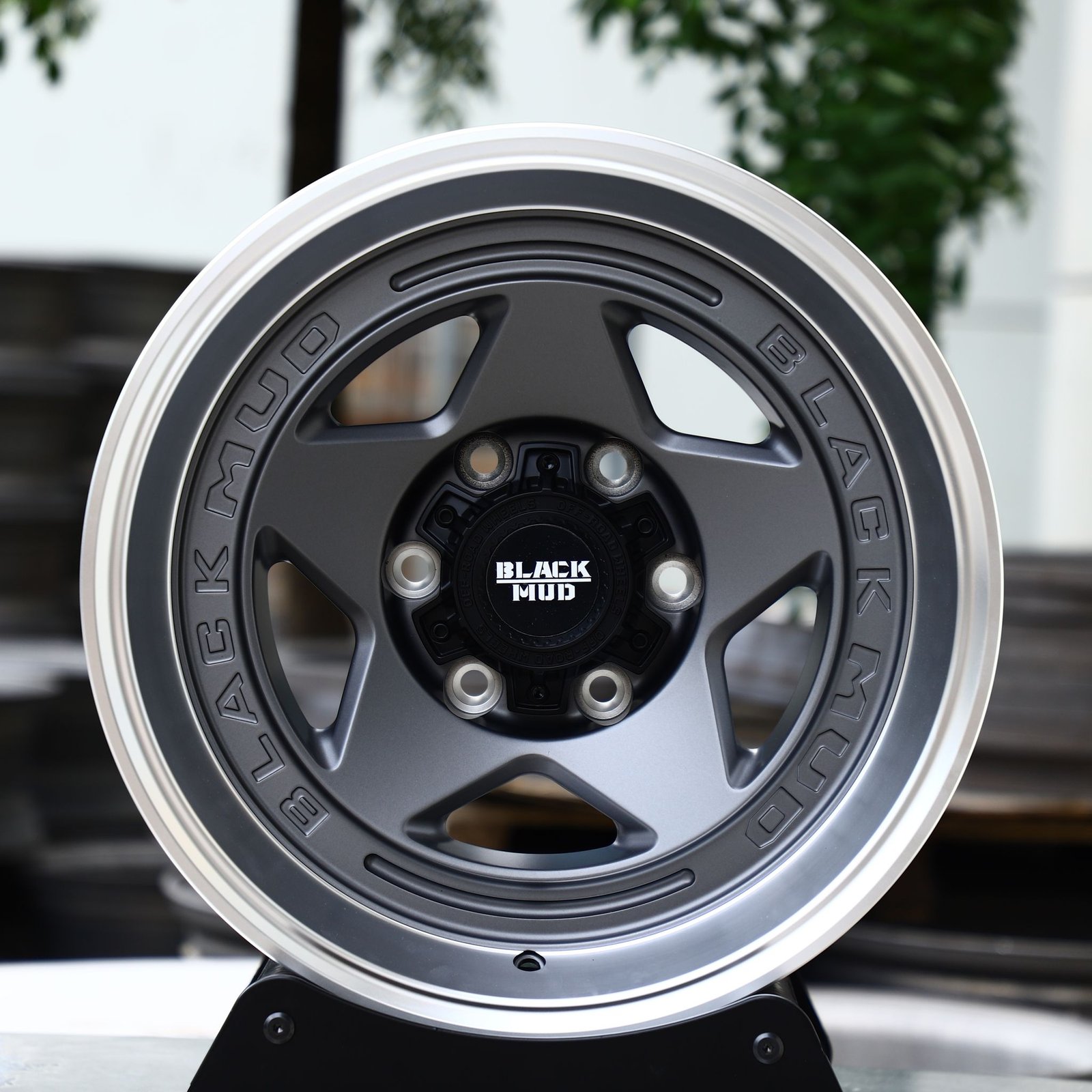 Toyota 4Runner wheels – Gray 5-Star Spoke Deep Lip, front view