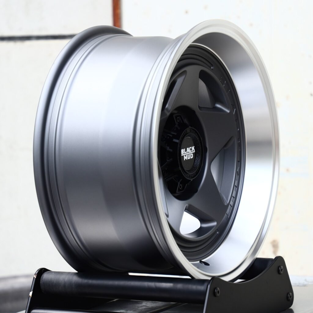 Toyota Tacoma wheels – Gray 5-Star Spoke Deep Lip, angled view