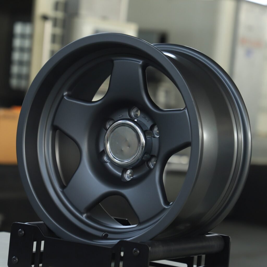 Toyota Tacoma wheels – Gray 5-Star Spoke, angled view