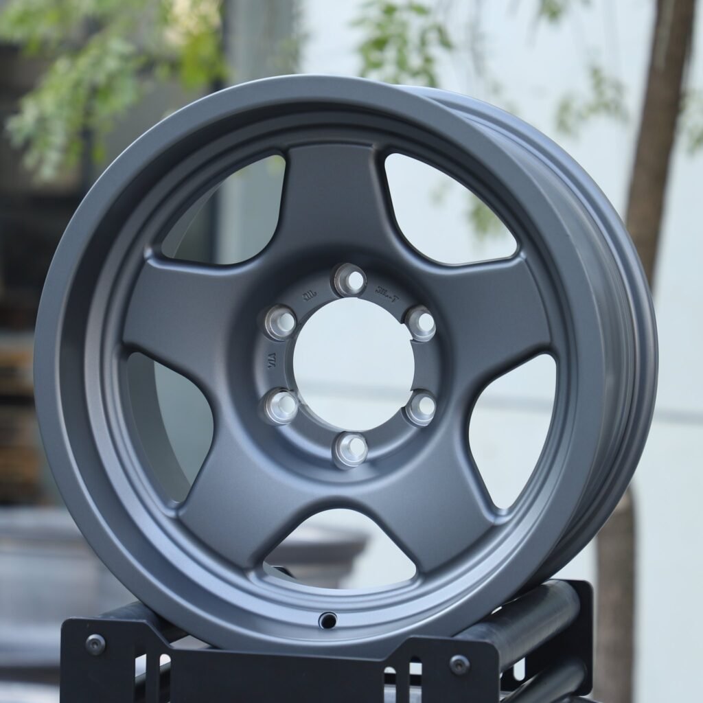 Toyota Tacoma wheels – Gray 5-Star Spoke, angled view