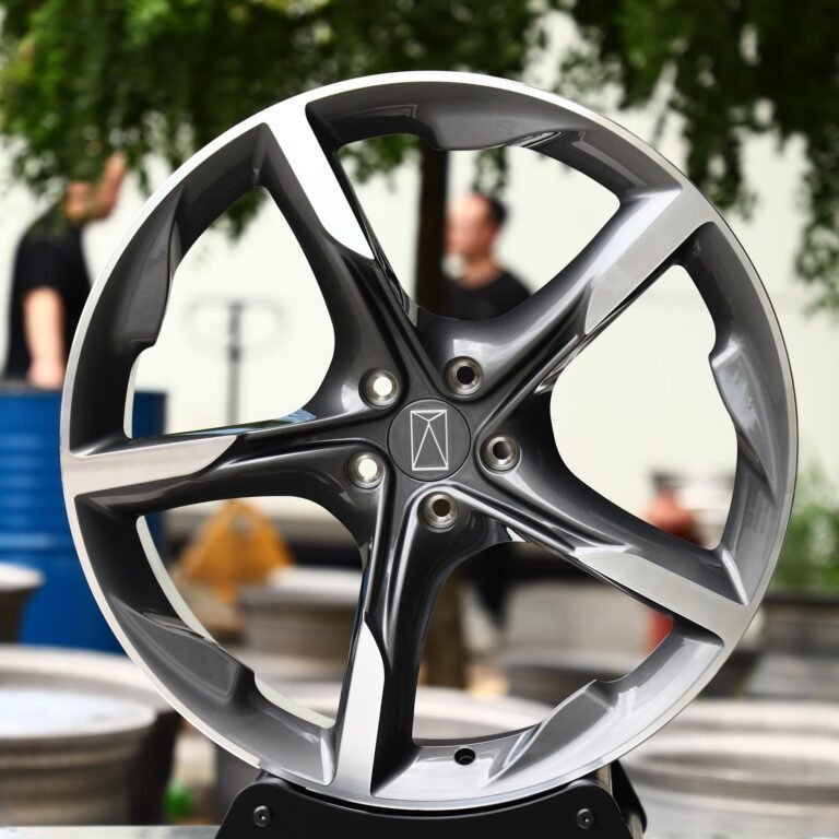 Audi A6 wheels – Gray Directional Machined Face, front view