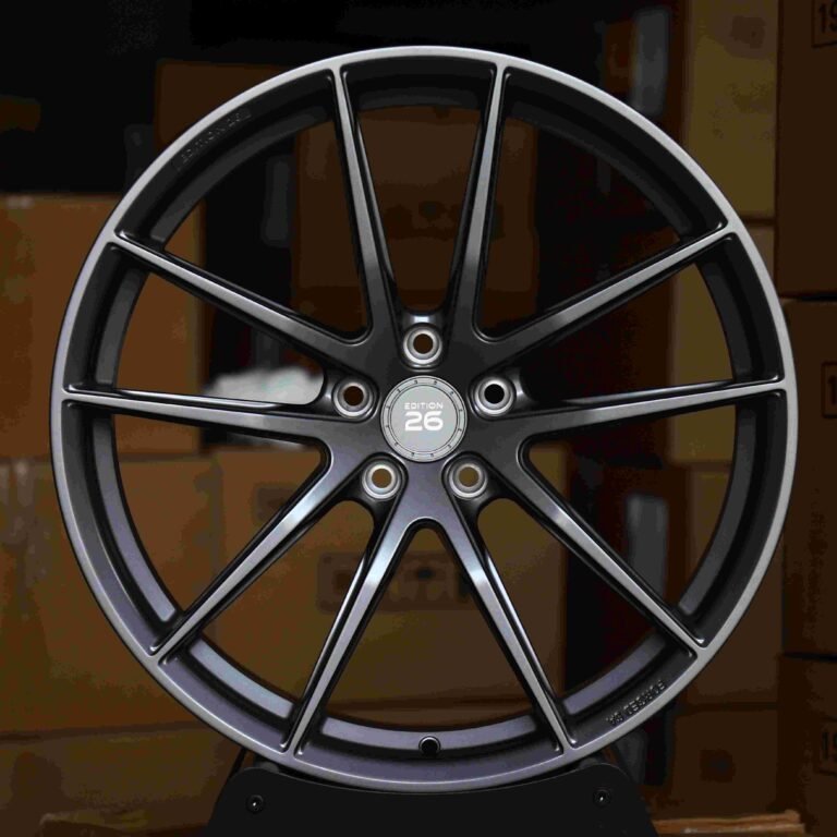 Porsche 911 wheels – Gunmetal 5 V-Spoke, front view