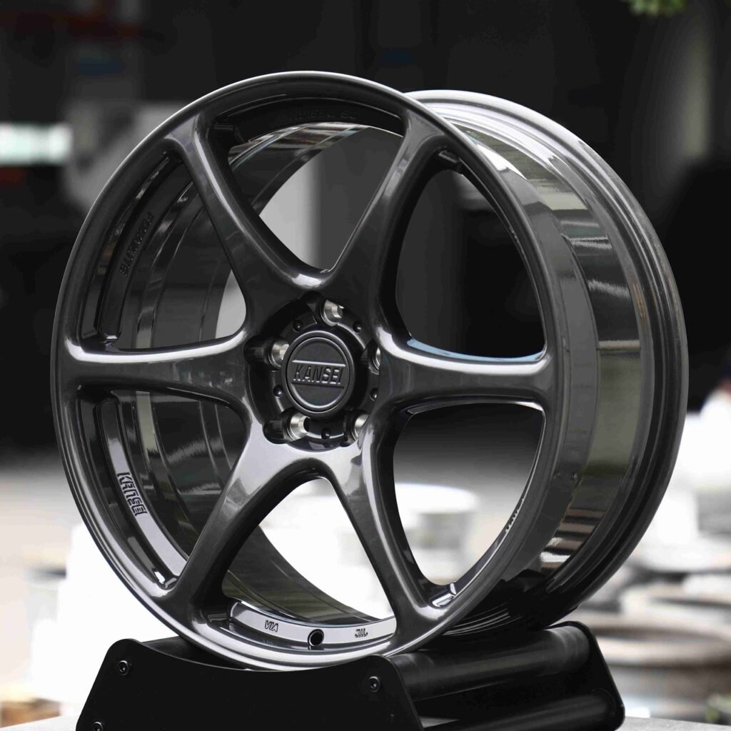 Toyota GR86 wheels – Gunmetal 6-Spoke, angled view