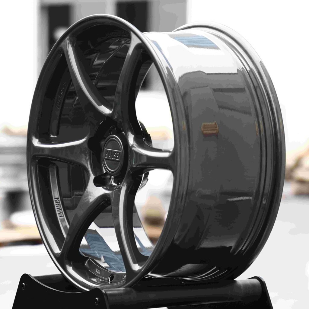 5x114.3 wheels – Gunmetal 6-Spoke, side view
