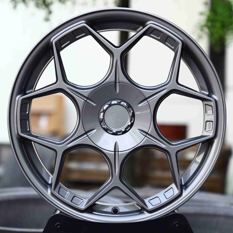 Porsche 911 wheels – Gunmetal Petal, front view