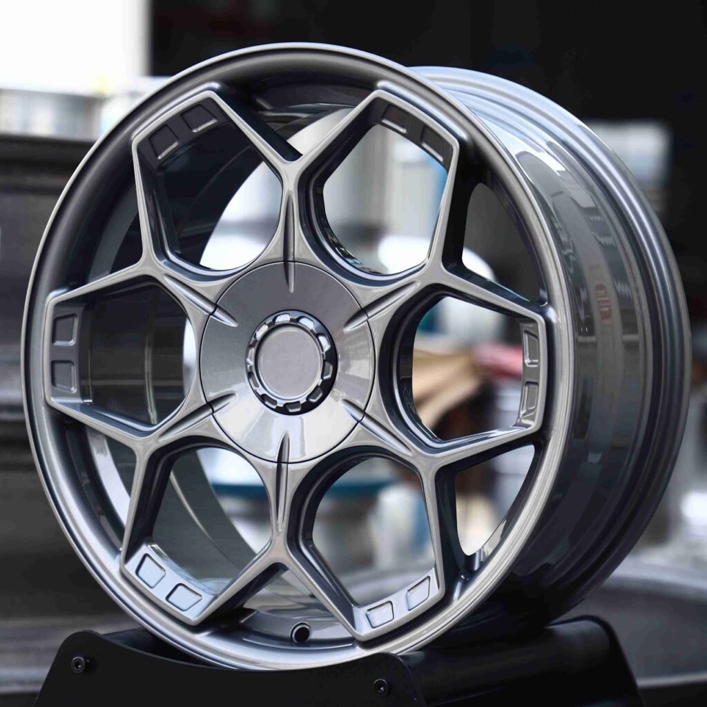 BMW M3 wheels – Gunmetal Petal, angled view