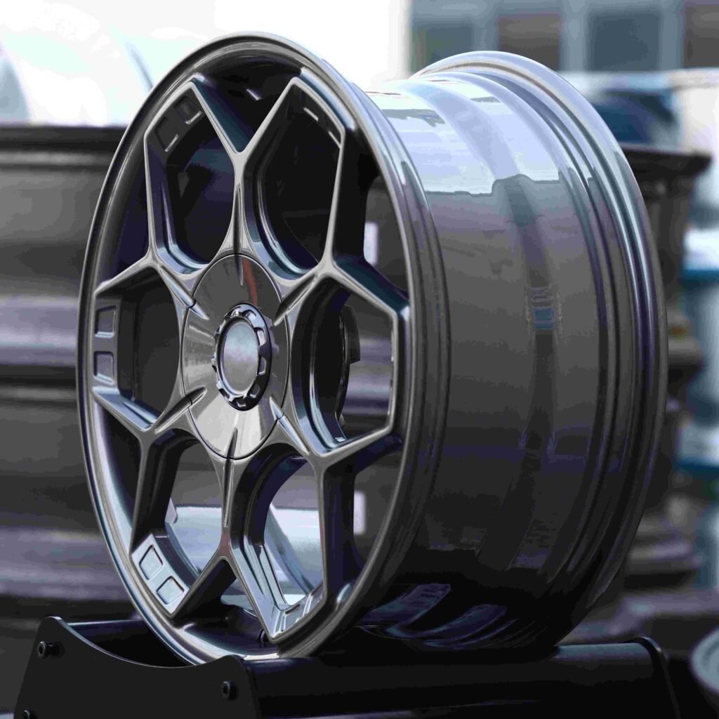 5x130 wheels – Gunmetal Petal, side view