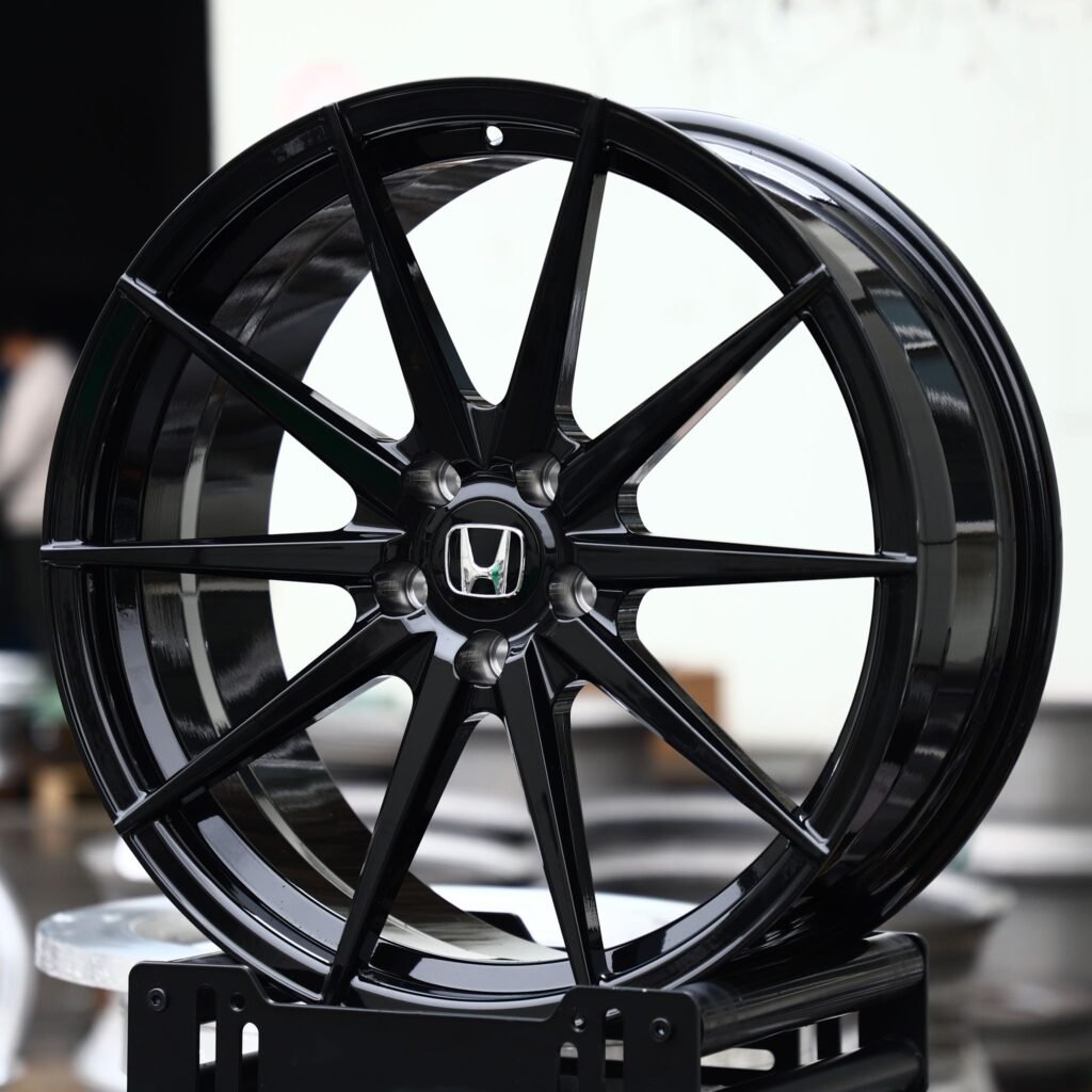 Honda Accord wheels – Gloss Black 10-Spoke (Honda OEM-Style), angled view
