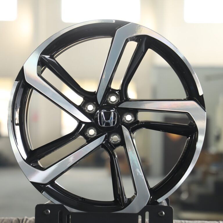 Honda Accord wheels – Gloss Black 5-Spoke Machined Face, front view