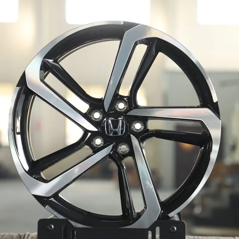 Honda Accord / CR-V Forged Wheels – Gloss Black 5-Spoke Machined Face, front view