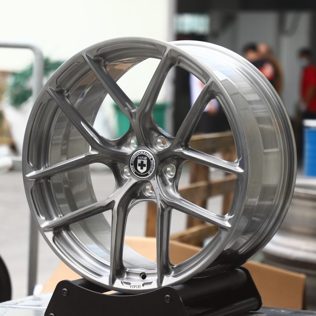 HRE Bright Silver / Transparent Gray 5 Y-Spoke Forged Wheels - Porsche 911 / BMW M3 Fitment (5-Lug) view 3