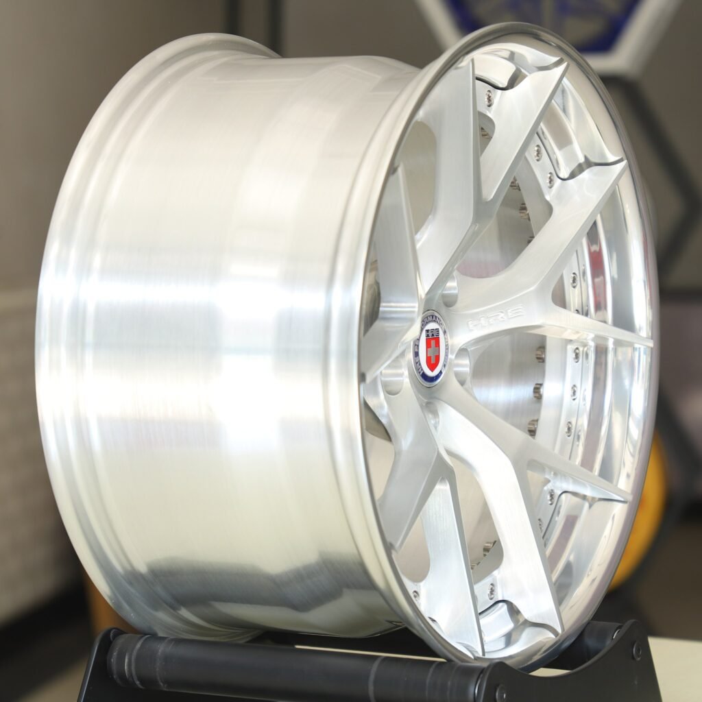 5x130 wheels – Custom Finish 2-Piece 5 Y-Spoke Brushed (HRE S101-Style), side view