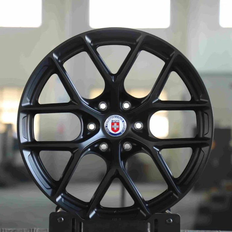Ferrari 488 wheels – Gloss Black 6 Y-Spoke (HRE P200-Style), front view