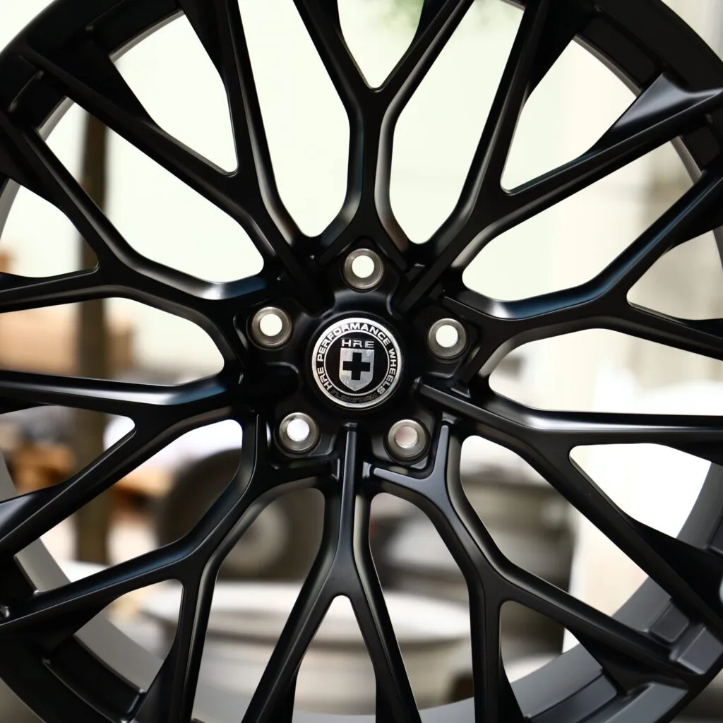 Lamborghini Huracan wheels – Gloss Black 10 Y-Spoke Mesh (HRE P200-Style), lip and barrel detail