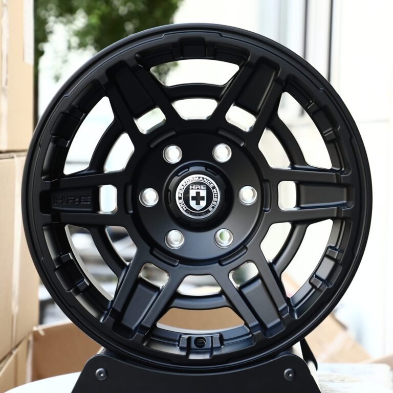 Toyota Tacoma wheels – HRE Gloss Black Deep Lip Double Ring Lip, front view
