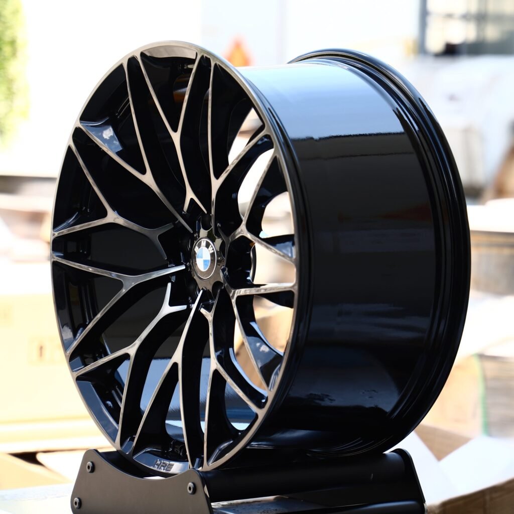 5x112 wheels – Gloss Black Machined Face (BMW OEM-Style), side view
