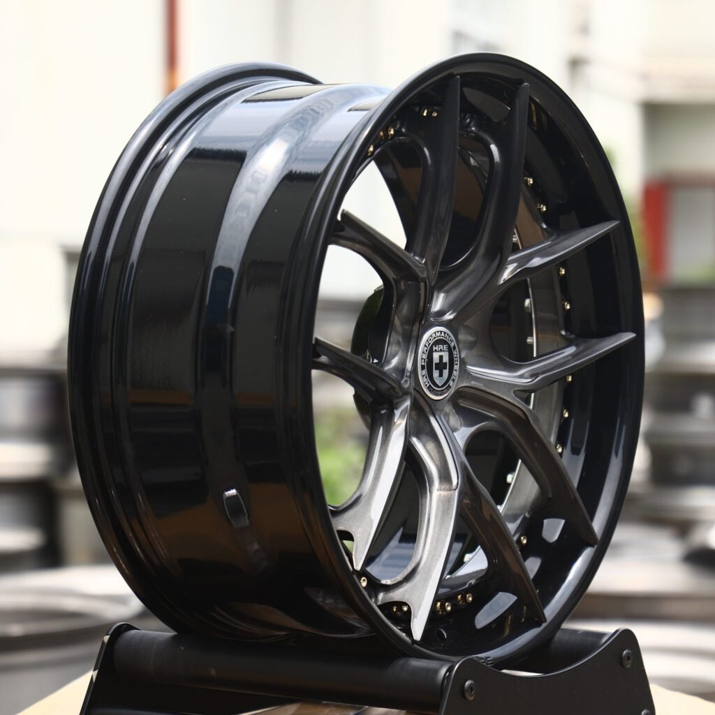 HRE Gloss Black / Transparent Black 2-Piece Brushed Forged Wheels - BMW M3 / Audi RS5 Fitment (5-Lug) view 3