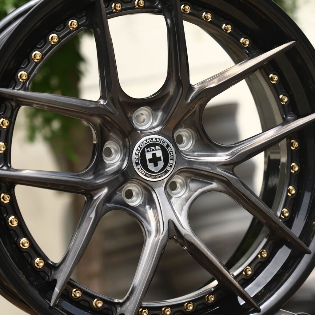 HRE Gloss Black / Transparent Black 2-Piece Brushed Forged Wheels - BMW M3 / Audi RS5 Fitment (5-Lug) view 4