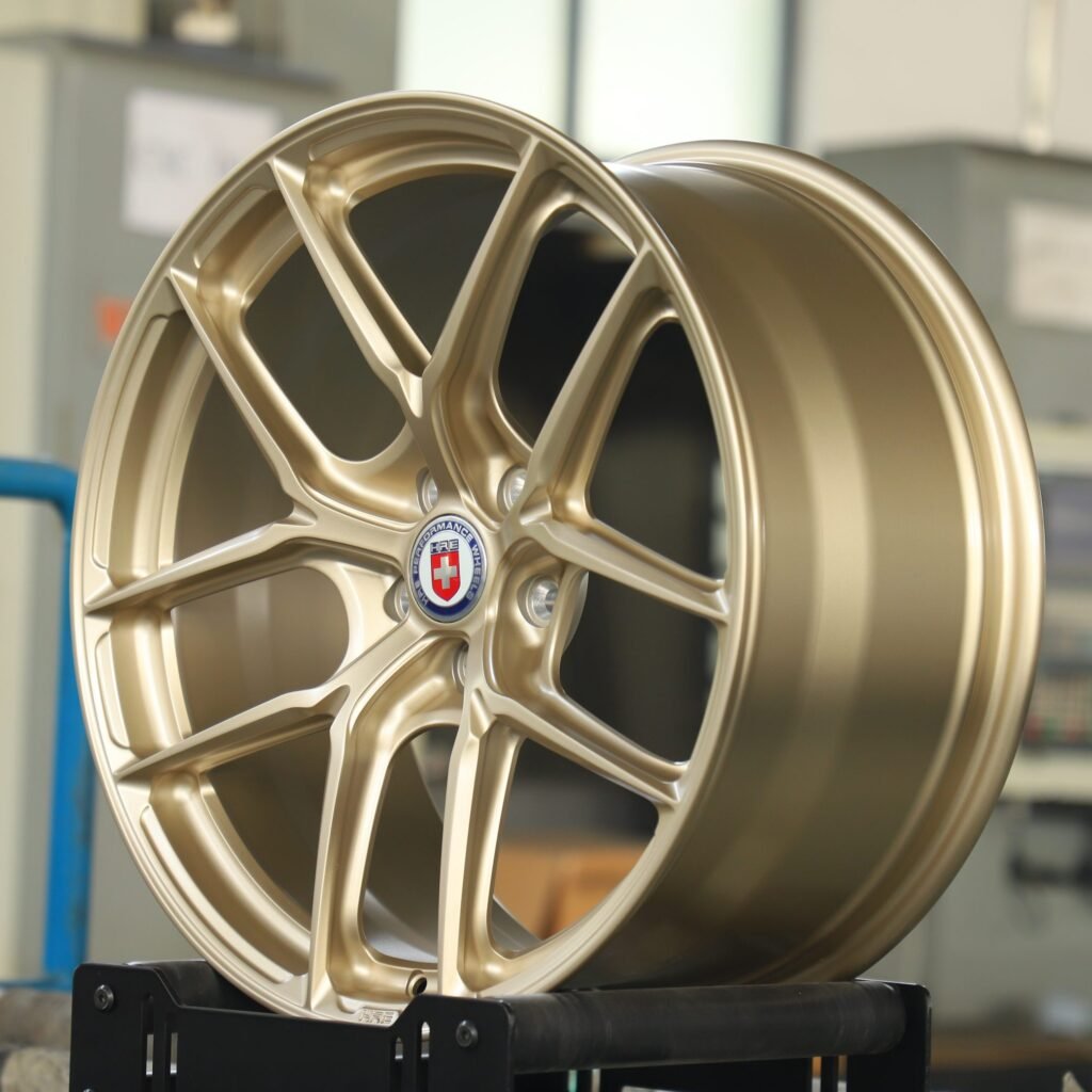 Lamborghini Huracan wheels – Gold 5 Y-Spoke (HRE P101-Style), lip and barrel detail