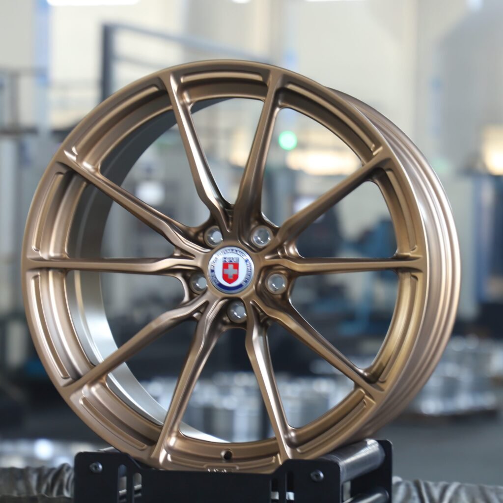 Porsche 911 wheels – Matte Bronze 5 Y-Spoke (HRE P104SC-Style), front view