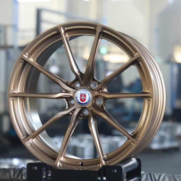 Porsche 911 wheels – Matte Bronze 5 Y-Spoke (HRE P104SC-Style), front view