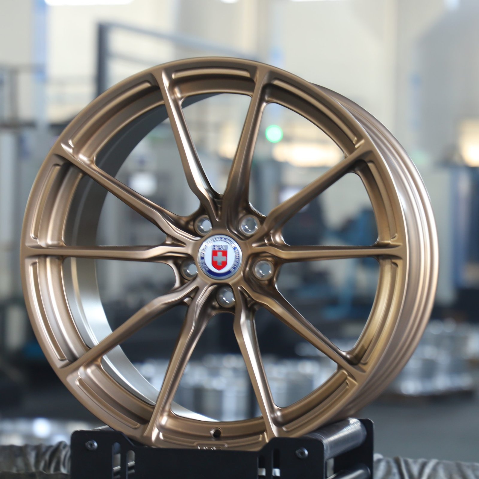Porsche 911 wheels – Matte Bronze 5 Y-Spoke (HRE P104SC-Style), front view