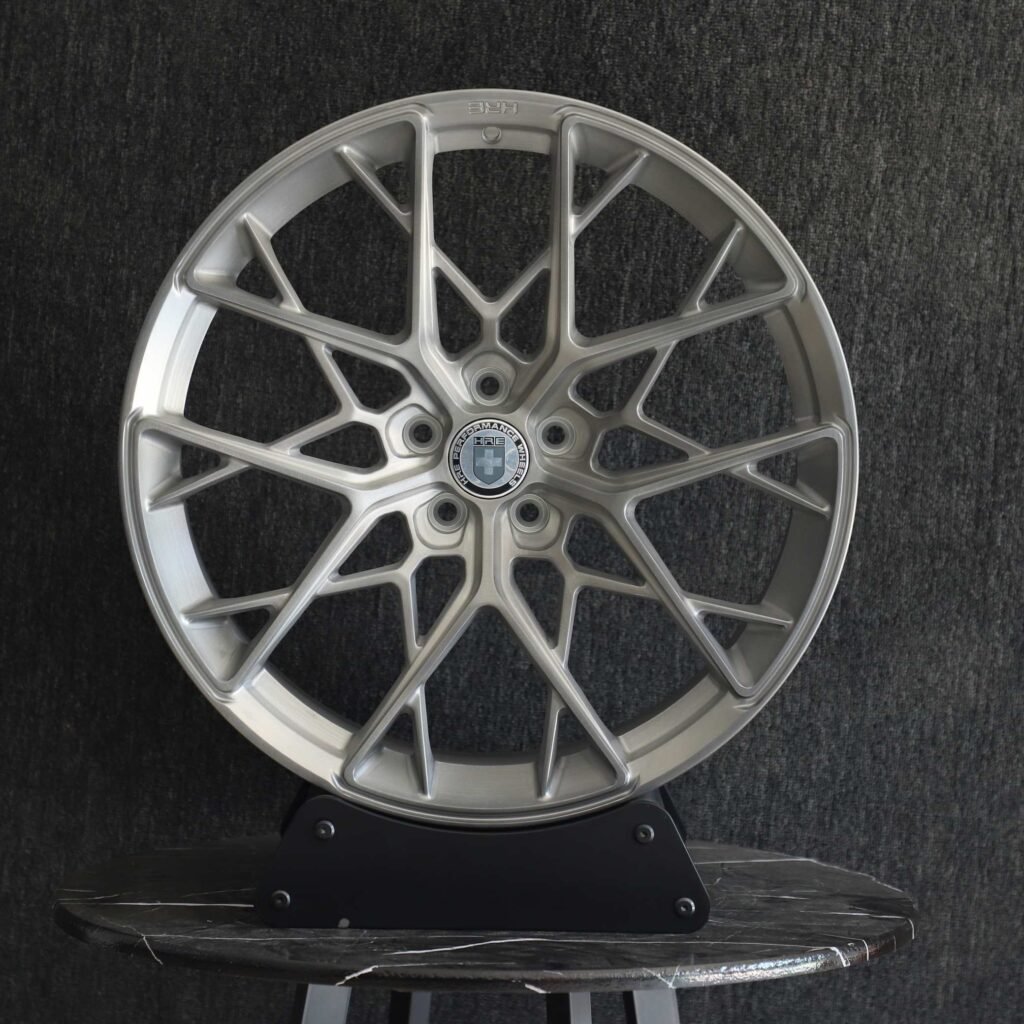 HRE Matte Silver Cross-Spoke Forged Wheels - Porsche 911 / BMW M3 Fitment (5-Lug) Monoblock forged wheel