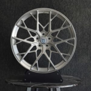 HRE Matte Silver Cross-Spoke Forged Wheels – Porsche 911 / BMW M3 Fitment (5-Lug)