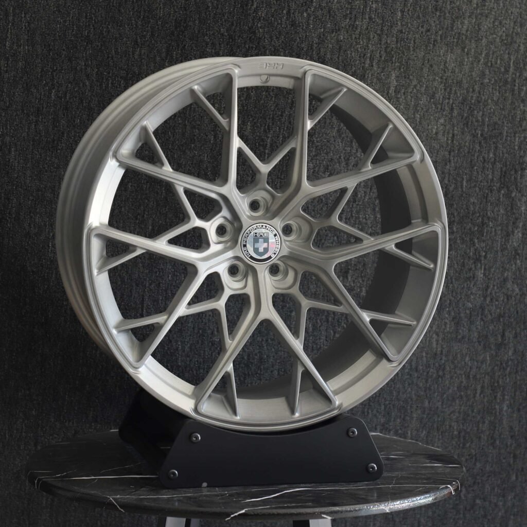 HRE Matte Silver Cross-Spoke Forged Wheels - Porsche 911 / BMW M3 Fitment (5-Lug) view 2