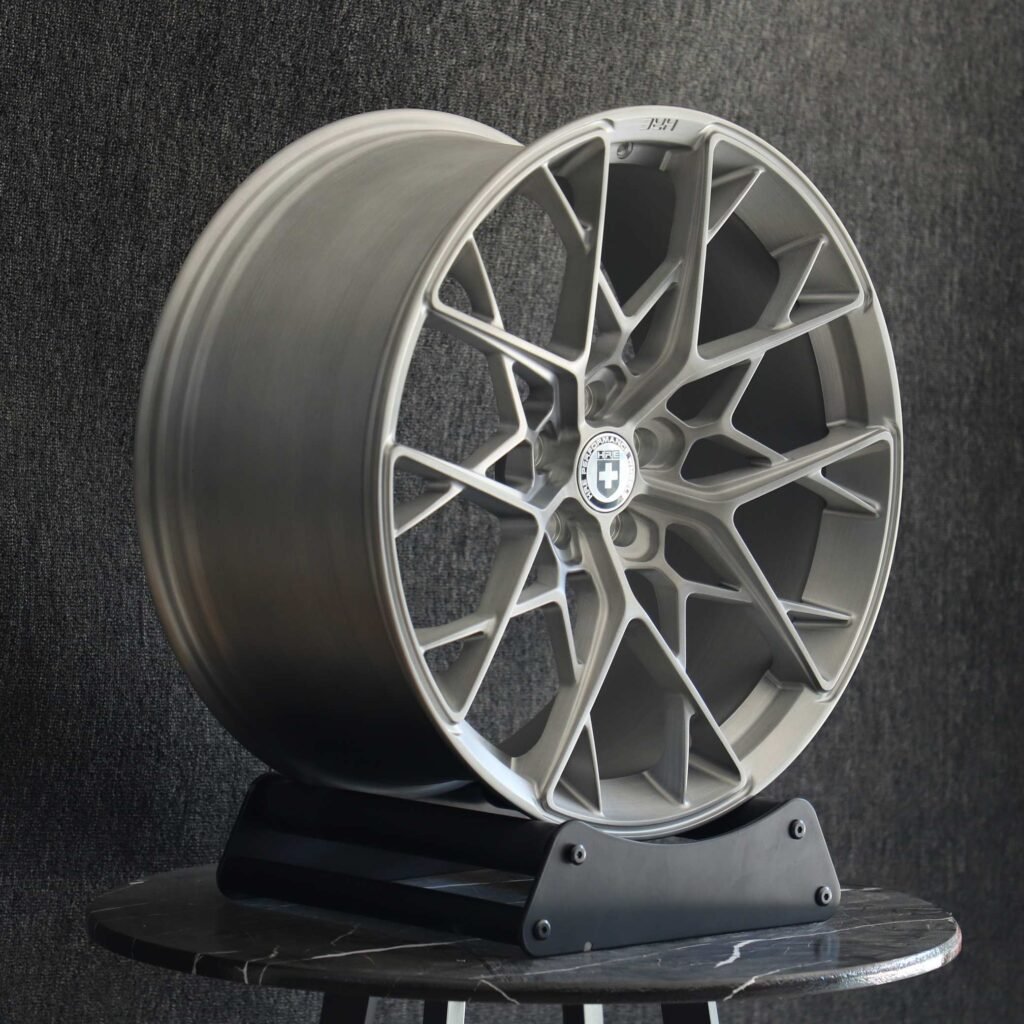 HRE Matte Silver Cross-Spoke Forged Wheels - Porsche 911 / BMW M3 Fitment (5-Lug) view 3