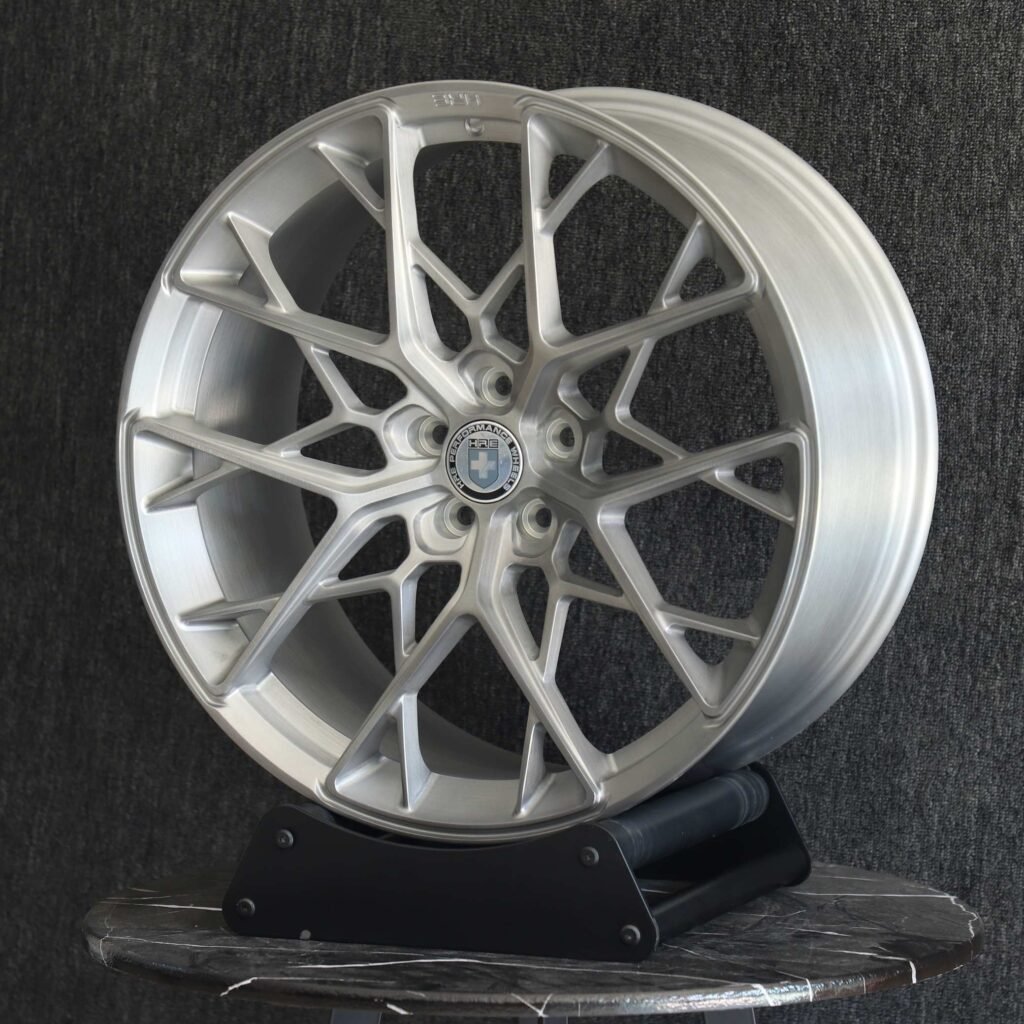 HRE Matte Silver Cross-Spoke Forged Wheels - Porsche 911 / BMW M3 Fitment (5-Lug) view 4