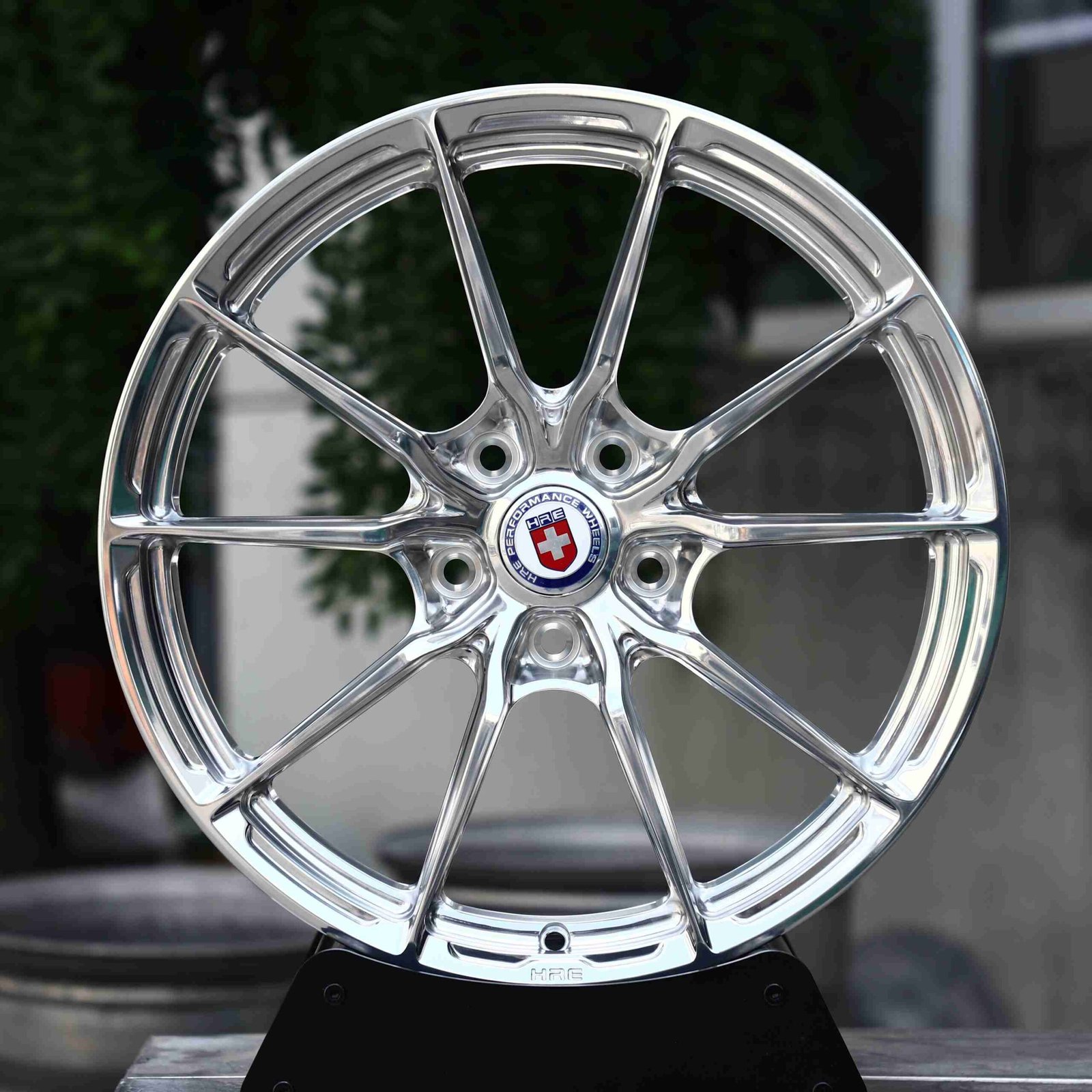 Porsche 911 wheels – P101SC Mirror Polished Silver (HRE P101-Style), front view