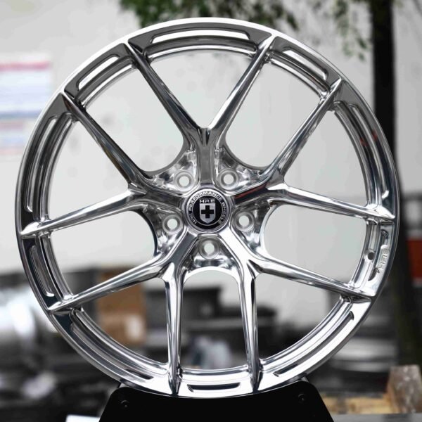 Porsche 911 wheels – Chrome 5 Split-Spoke (HRE-Style), front view
