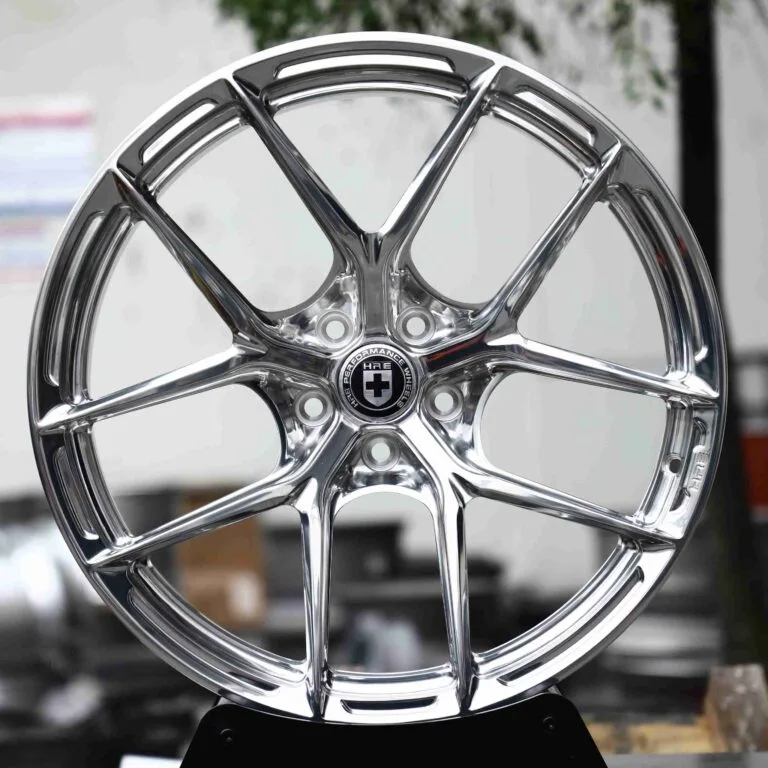Porsche 911 wheels – P101SC Mirror Polished Silver (HRE P101-Style), front view