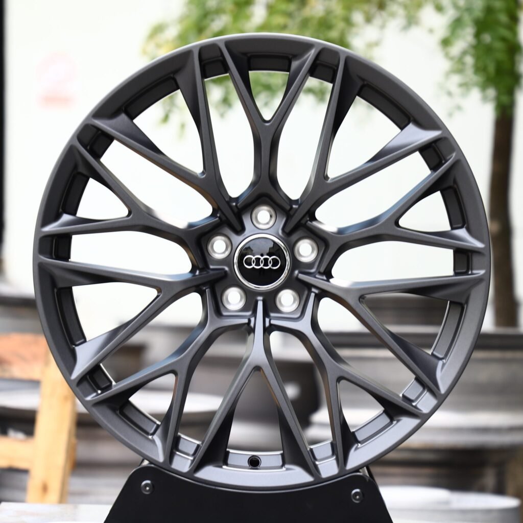 Audi A4 B9 wheels – Metallic Gray Custom (Audi OEM-Style), front view