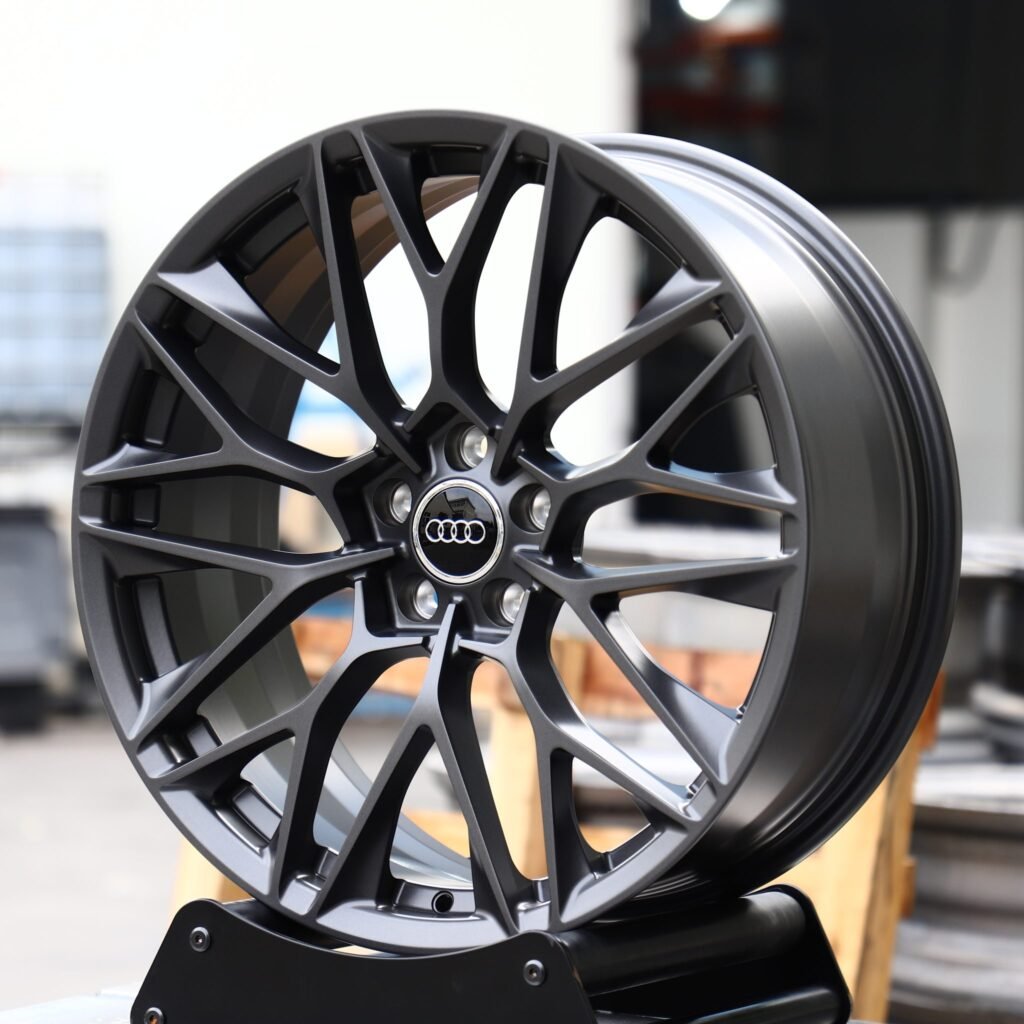Audi A6 C8 wheels – Metallic Gray Custom (Audi OEM-Style), angled view