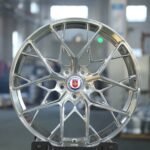 HRE P200-Style Polished Silver Cross-Spoke Forged Wheels - Ferrari 488 / Audi R8 Fitment (5-Lug)