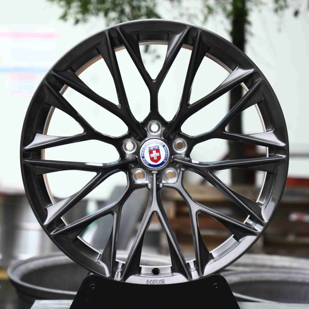 Ferrari 488 wheels – Transparent Black (HRE P200-Style), front view