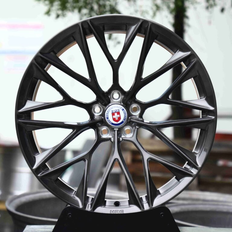 Ferrari 488 wheels – Transparent Black (HRE P200-Style), front view