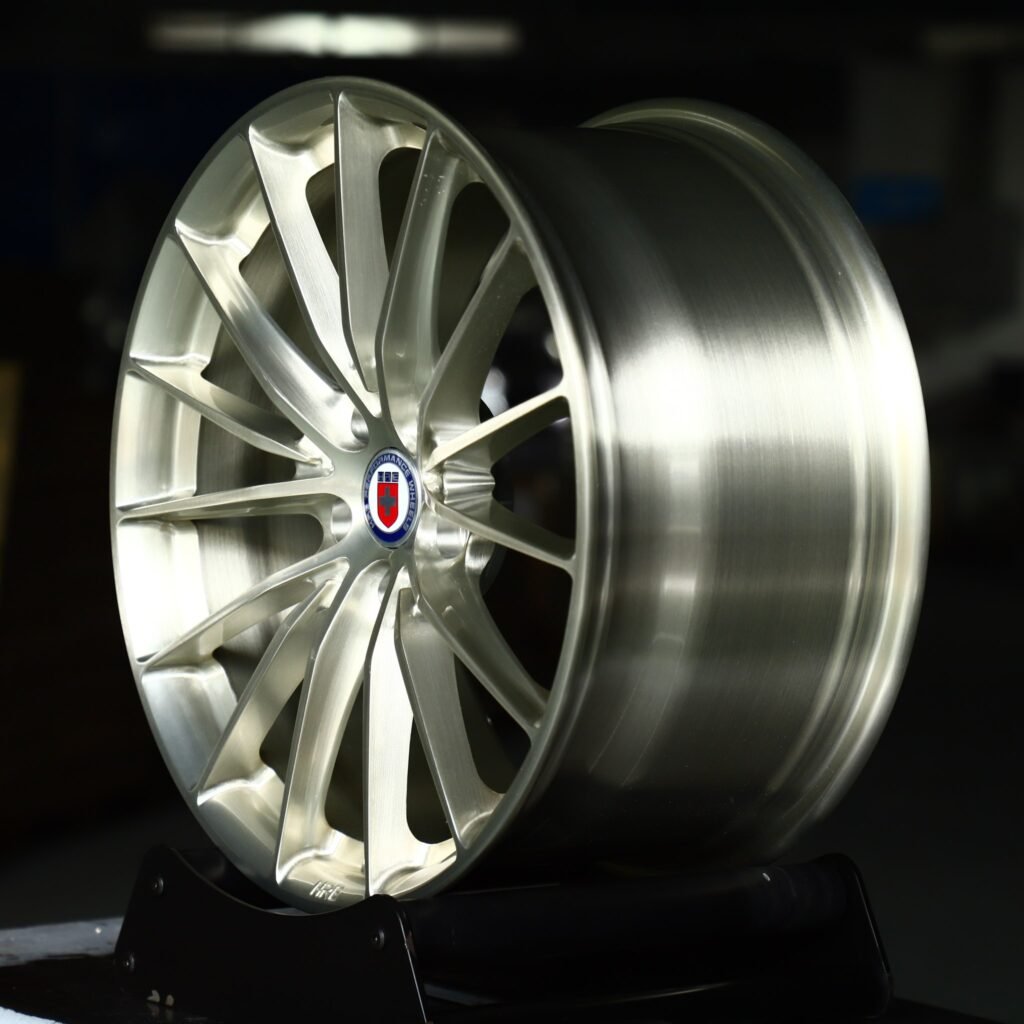 5x130 wheels – HRE Performance Brushed Silver 15-Spoke, side view