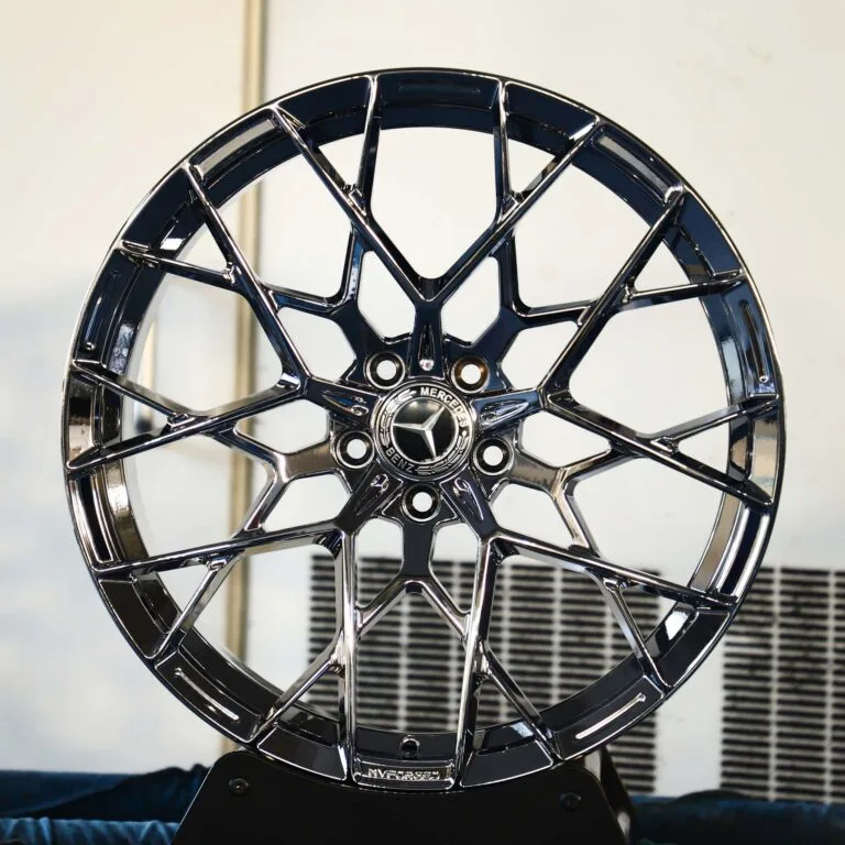 Ferrari 488 wheels – Chrome 10 Y-Spoke Mesh (HRE Performance P200-Style), front view