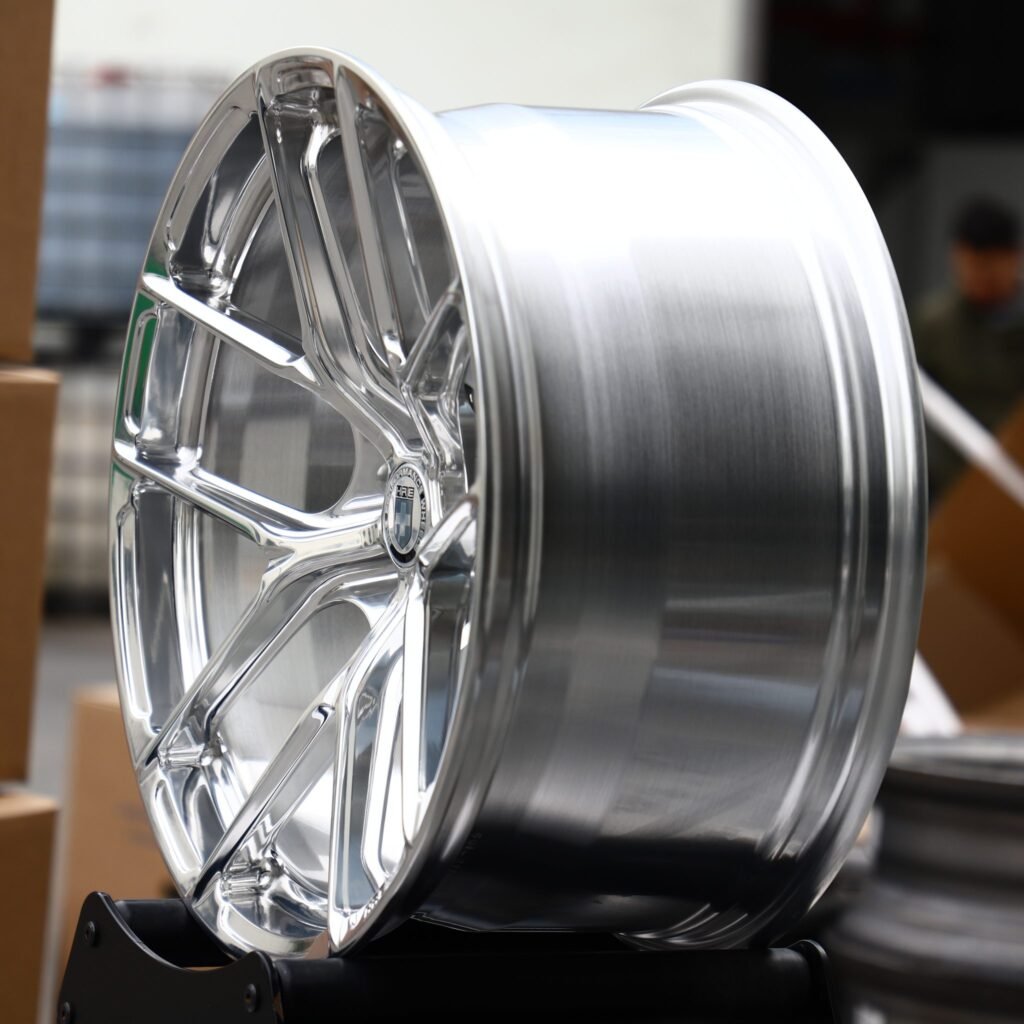 5x130 wheels – 5 Y-Spoke Mirror Polished (HRE Performance P101-Style), side view