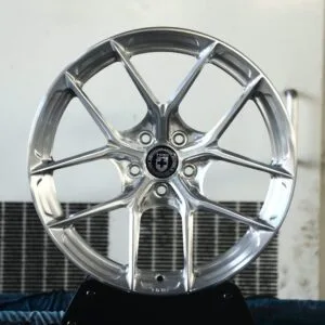 HRE Performance P101-Style Silver 5 Y-Spoke Mirror Polished Forged Wheels – Porsche 911 / Lamborghini Aventador Fitment (5-Lug)