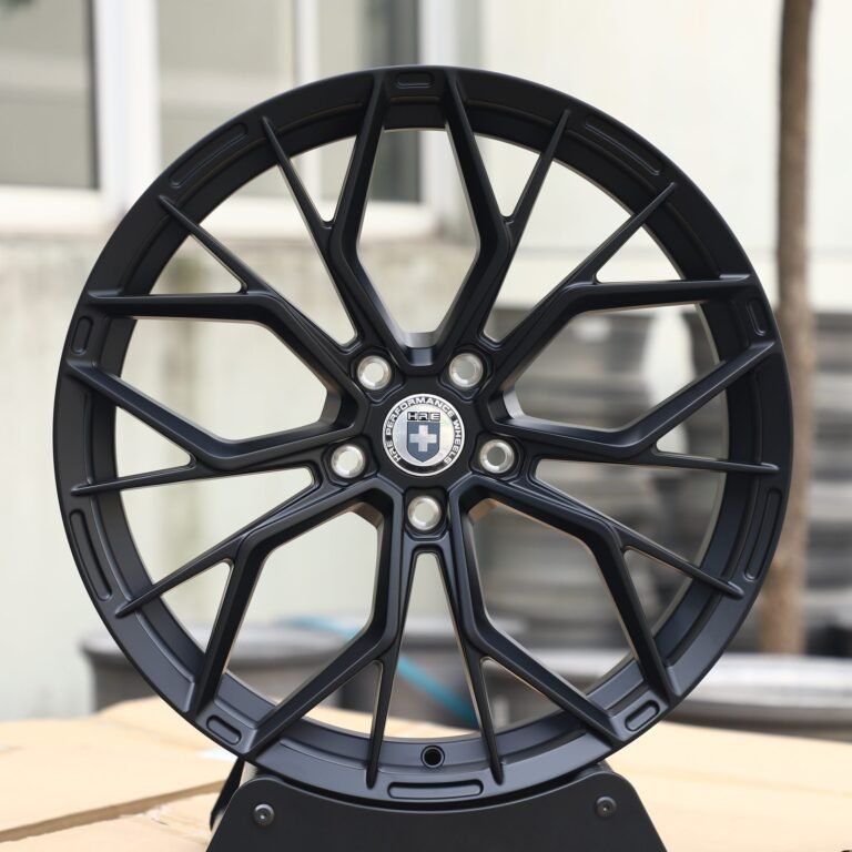 Ferrari 488 wheels – Gloss Black 10 Y-Spoke Petal (HRE Performance P200-Style), front view