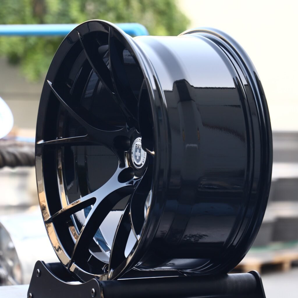 5x130 wheels – HRE Performance Gloss Black 5 Y-Spoke, side view