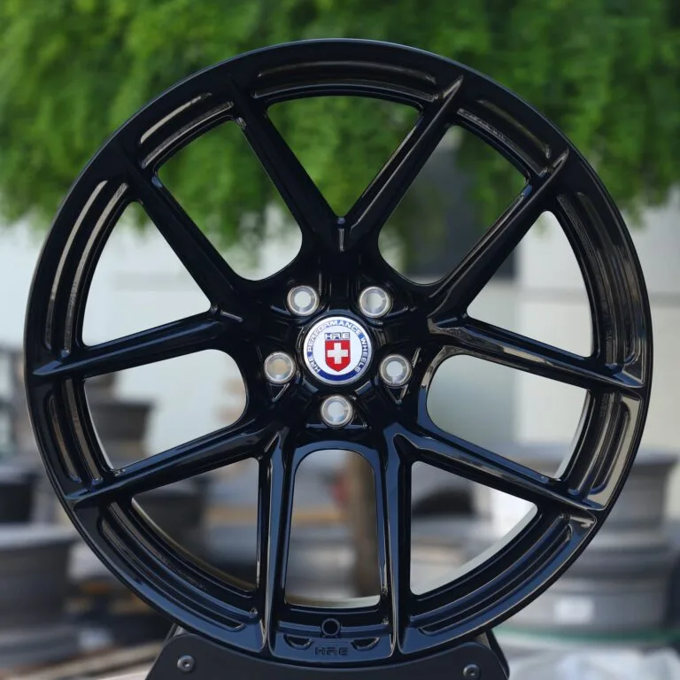 Porsche 911 wheels – Gloss Black 5 Y-Spoke (HRE Performance P101-Style), front view