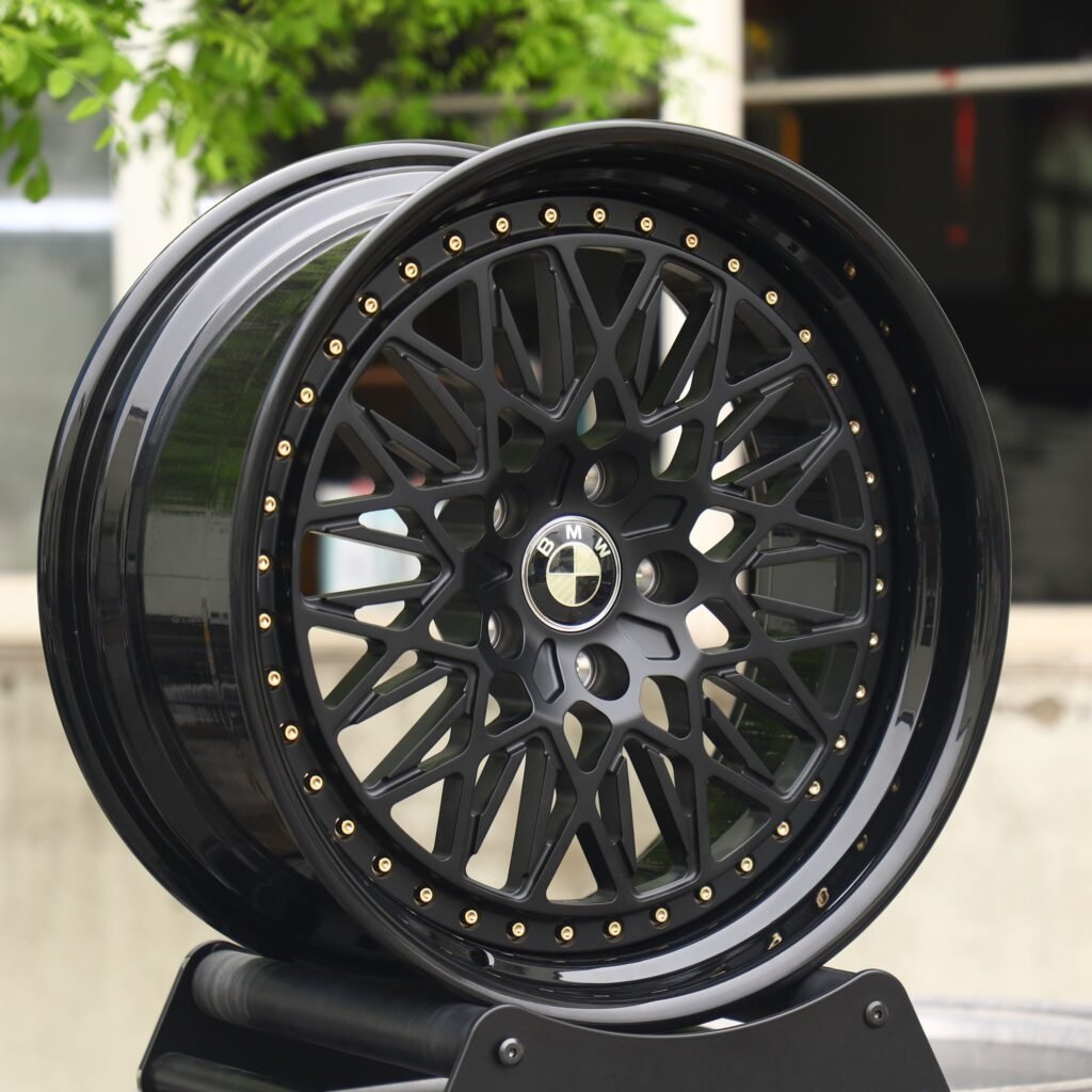 5x130 wheels – Matte Silver 2-Piece Deep Lip Cut-Out (BMW OEM-Style), side view